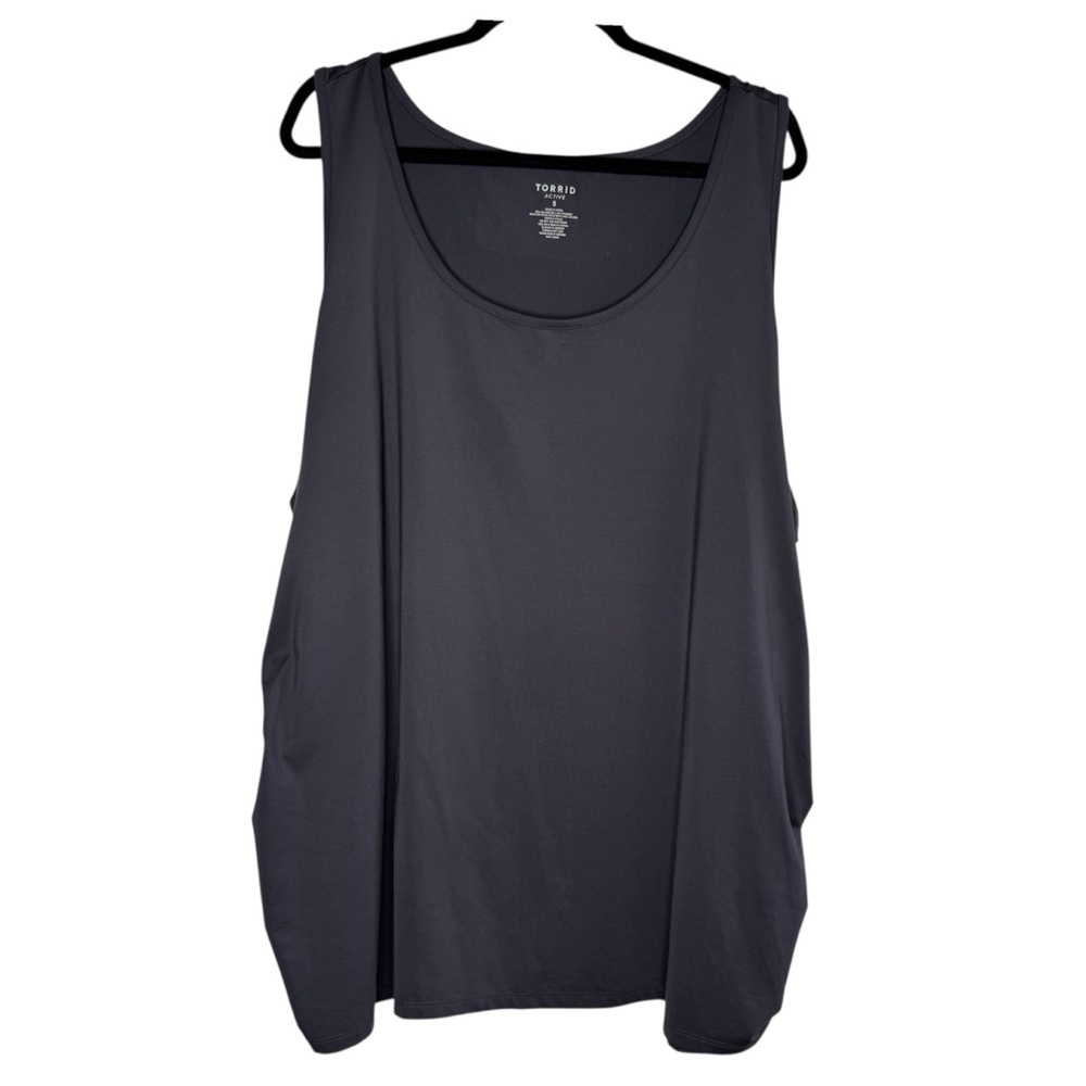 Torrid Active Grey Ruched Workout Tank Top Size 5